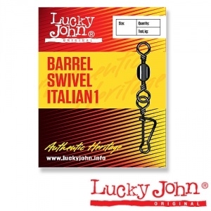 Вертлюги c застежкой Lucky John Barrel And Italian 012 10шт.