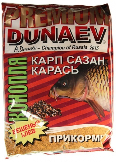 Прикормка Dunaev Premium 1кг Карп-Сазан Конопля