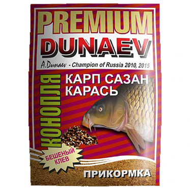 Прикормка Dunaev Premium Карп-Сазан Конопля красная 1кг