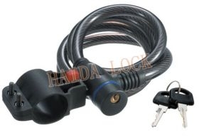 Спиральный кабельный замок, HD720, 10*1800, на ключе