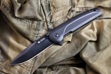 Нож складной Kizlyar Supreme Biker-X AUS-8 Black Titanium