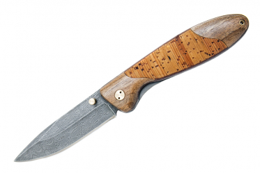 Складной нож Kolonok (дамаск, береста)