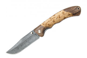 Складной нож Yastreb (дамаск, карелка)