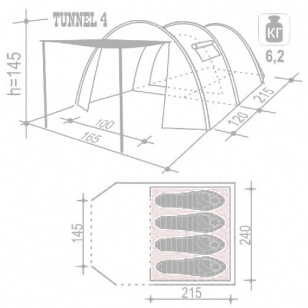 Палатка Indiana Tunnel 4