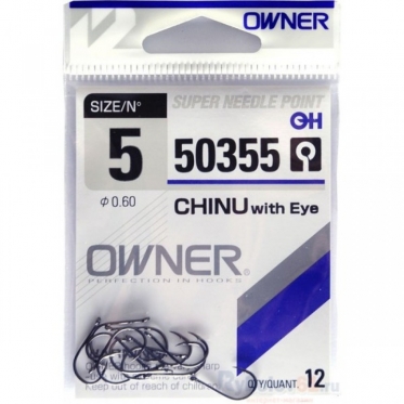 Крючок Owner 50355 Chinu with Eye (черный хром) (№05)