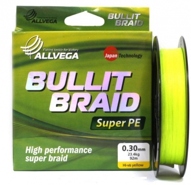 Шнур Allvega Bullit Braid Hi-Vis Yellow 135м