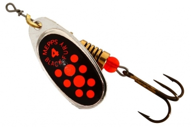 Блесна Mepps Comet Black Fury № 4 цв. silver orange dots