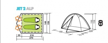 Палатка Canadian Camper Jet 2 AL (цвет green)