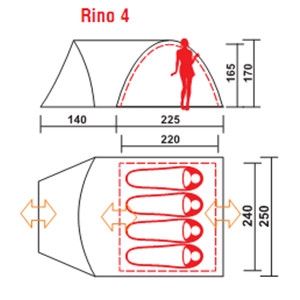 Палатка Canadian Camper Rino 4 (цвет forest)