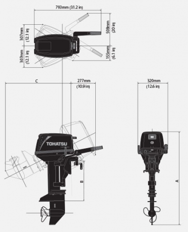 Лодочный мотор Tohatsu M 9.8 S