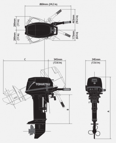 Лодочный мотор Tohatsu M 9.9 S