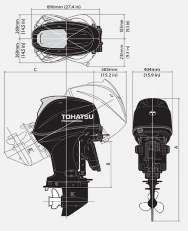 Лодочный мотор Tohatsu MFS 50 ETS