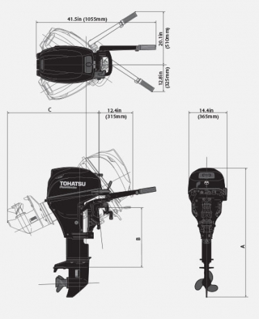 Лодочный мотор Tohatsu MFS 9.9 S