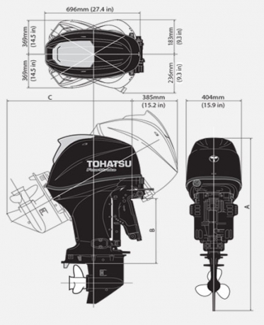 Лодочный мотор Tohatsu MFS 40 ETS / ETL