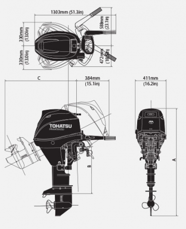 Лодочный мотор Tohatsu MFS 30 WEPTL