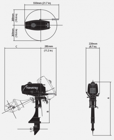 Лодочный мотор Tohatsu M 3.5 L