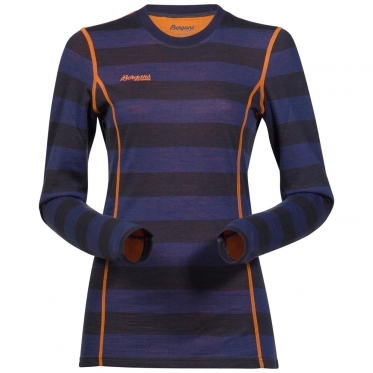 Женская термофутболка Akeleie Lady Shirt 1865 цвет NightBlue Striped/Pumpkin