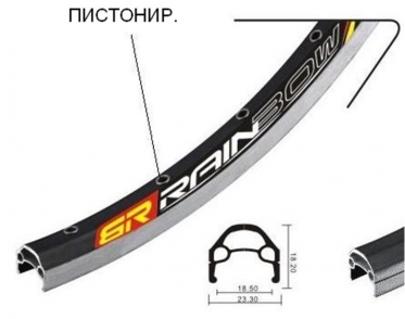 DH-18-26bk32h, Обод мод. DH-18, 26" - 559х19С, двойной, пистонированный., 32отв. цвет черный