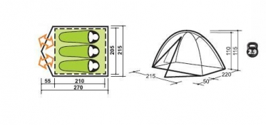 Палатка Canadian Camper Jet 3 AL (цвет forest)