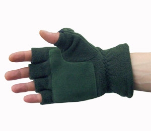 Перчатки с открыв. пальцами с утеплителем Thinsulate зелёные