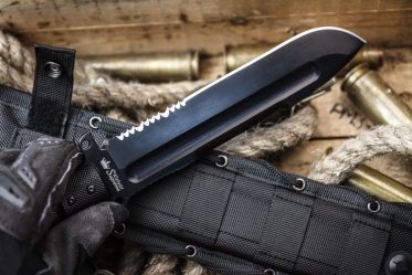 Нож для выживания Kizlyar Supreme Survivalist Z AUS-8 Black Titanium Serrated