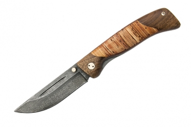 Складной нож Valday (дамаск, береста)