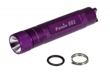 Фонарь Fenix E01 с батарейкой (цвет розовый)